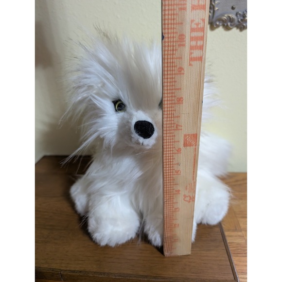 Portland Plush Arctic Fox named Aurora White Fluffy Plush w/Tag 10" Realistic - Picture 3 of 8